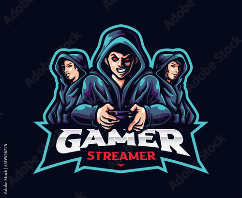 Gamer streamer mascot logo design