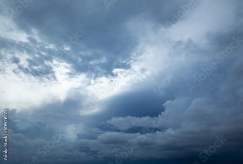 Dramatic rainy sky and dark clouds. © photolink