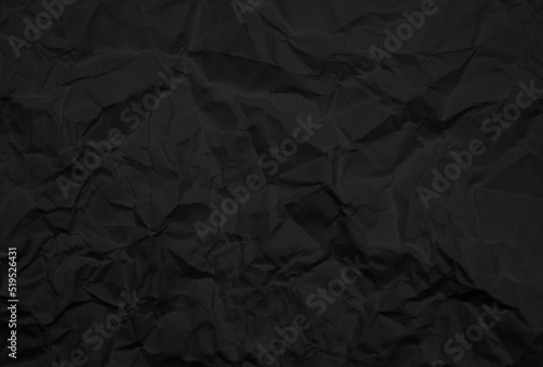 Crumpled black paper for background image