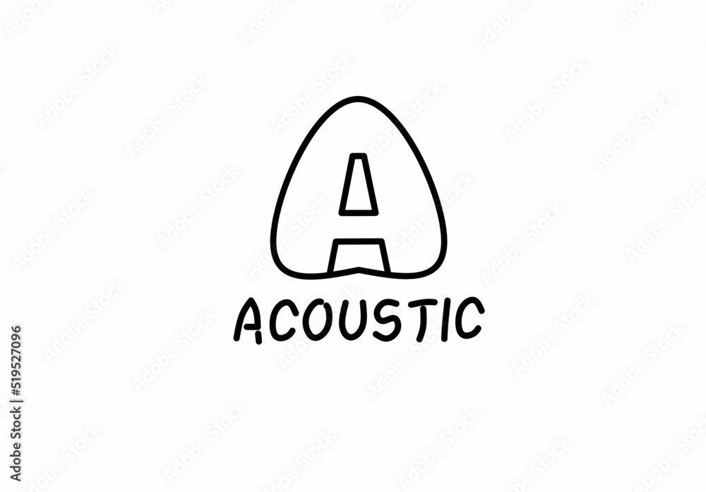 initial letter a pick guitar logo initial letter a pick guitar logo