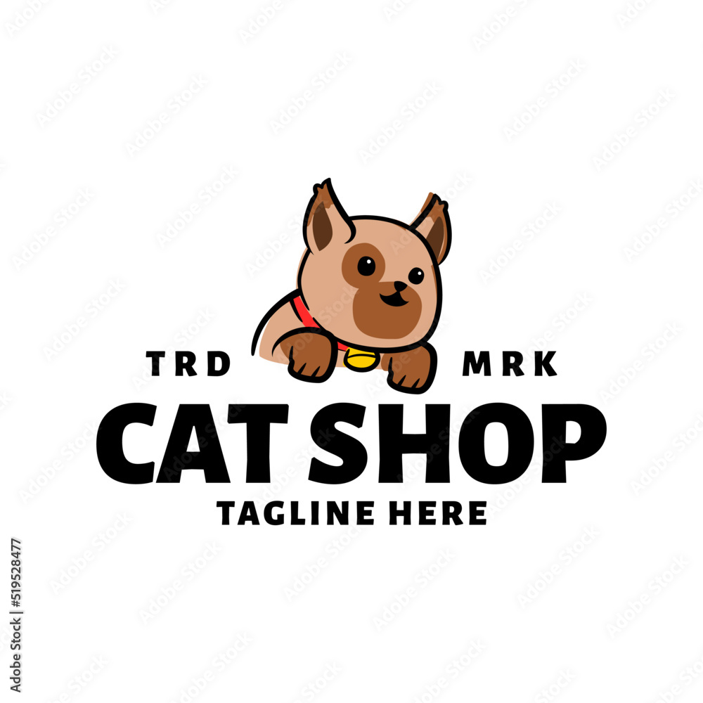 cute cat with cartoon style. good for pet shop or any business related to cat and pet.