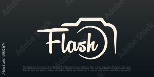 flash photography logo design vector template.