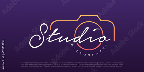 studio photography logo design vector template