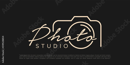 photo studio logo design vector template