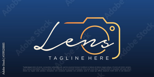 lens photography logo design vector template