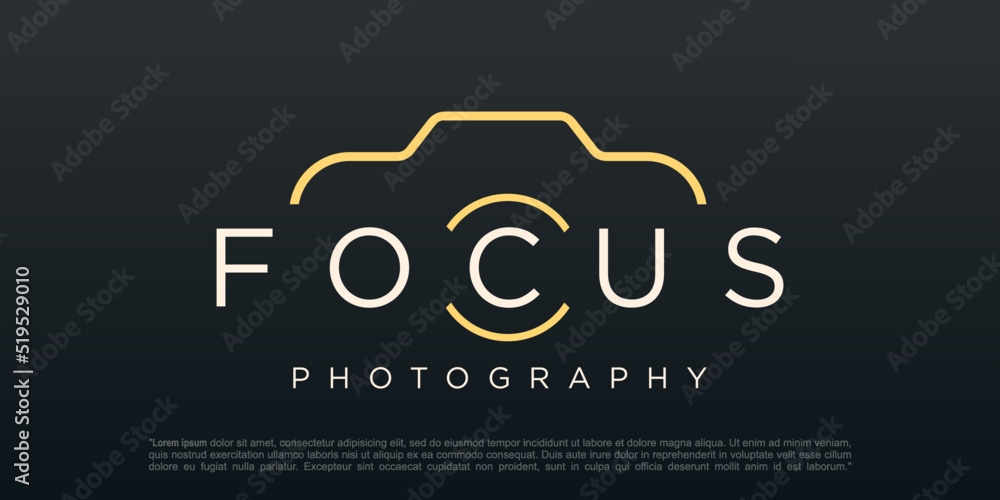 Minimalist logo design photography, lenses, focus and optics. Stock ...
