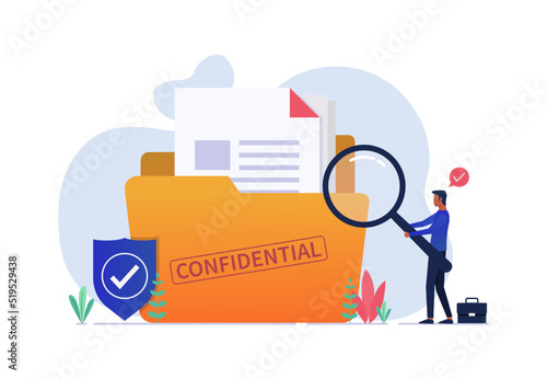 Confidential data protection concept. Personal data security, Protection idea an information vector illustration