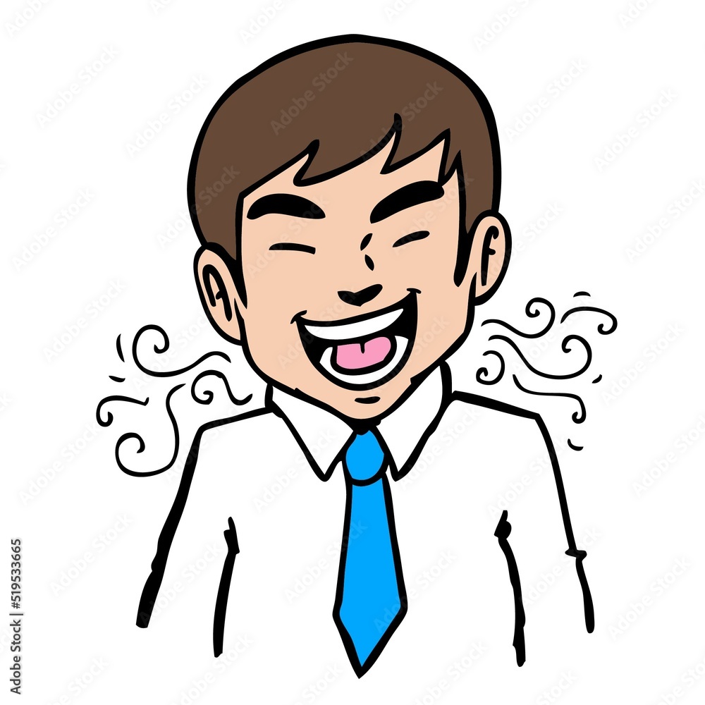 cartoon office guy has serious bad breath