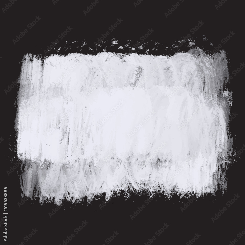 White oil acrylic paint over black background. White art brush paint