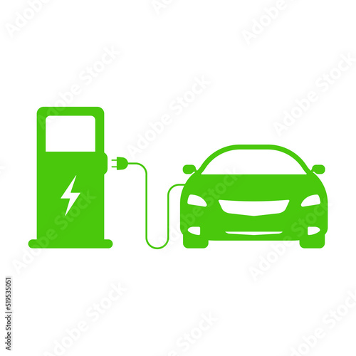 Charge Station for Ecology Hybrid Vehicle Silhouette Icon. Electric Car Charger Glyph Pictogram. Electric Car Recharge Sign. Eco Electro Energy for EV Green Icon. Isolated Vector Illustration