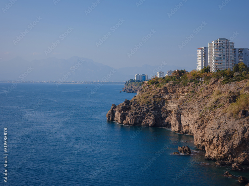 picturesque Mediterranean coast off Antalya. travel to turkey, old town Kaleci. discover interesting places and popular attractions and walks.