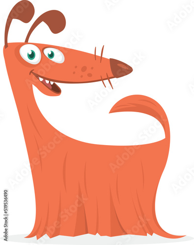  Furry and funny purebred doggy cartoon. Vector illustration