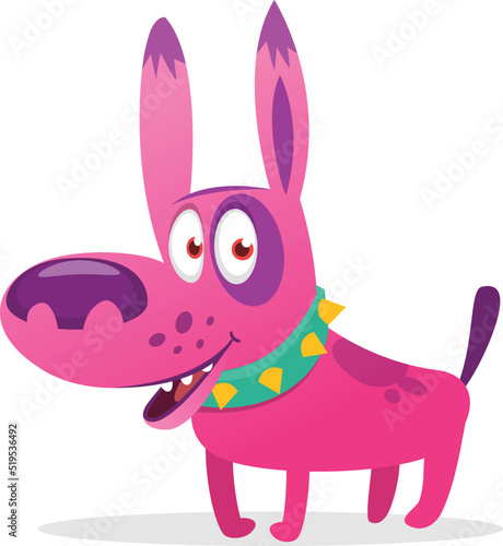 Cute cartoon  funny dog. Vector illustration