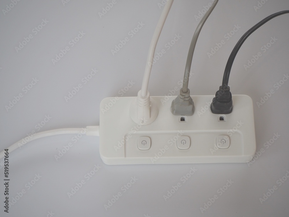 electric appliance plug on white background, connected to each other. electric appliance plug on white background, connected to each other.