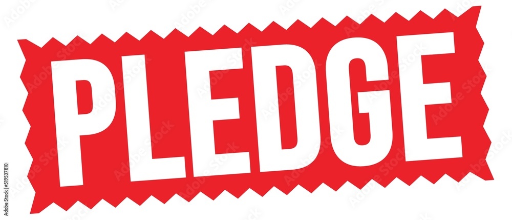 Poster PLEDGE text written on red stamp sign. – Wall Art | UkPosters
