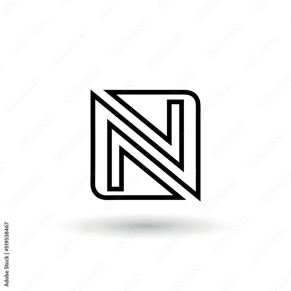 Linear Vector Logo, Letter N Logo Linear Vector Logo, Letter N Logo
