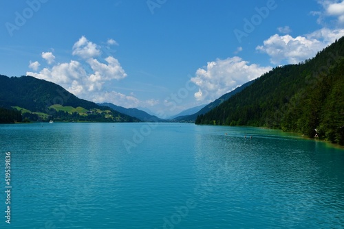 Scenic view of Weissensee lake in Carinthia, Austria