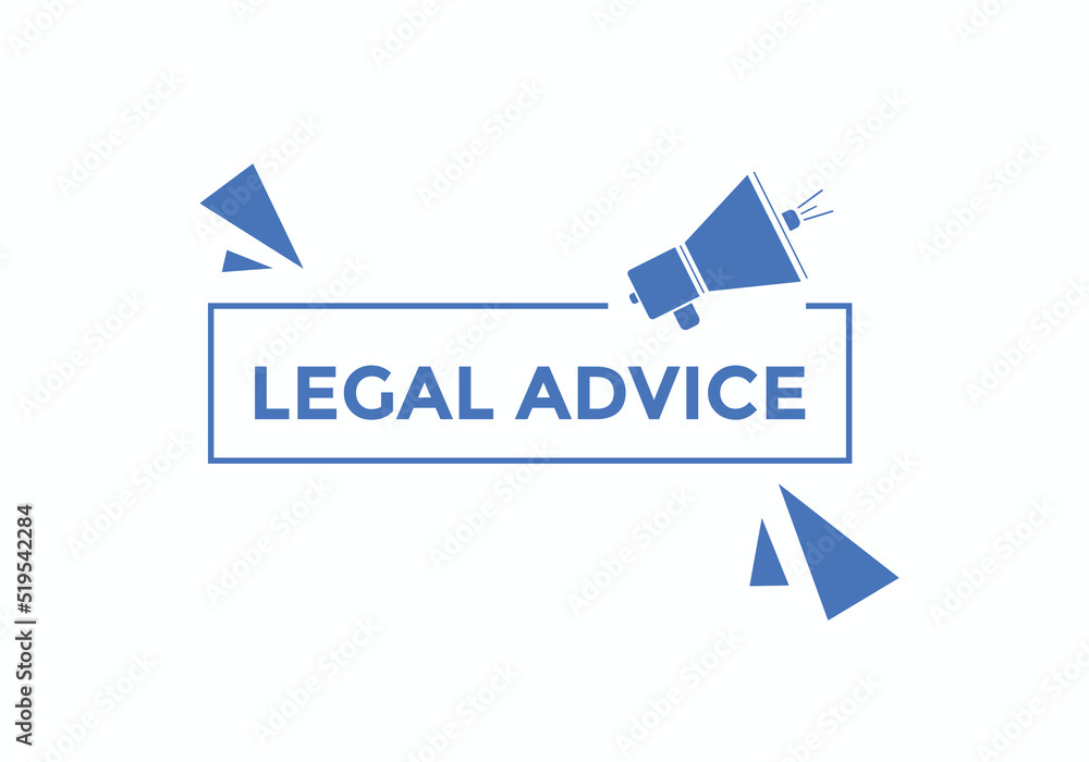 Legal advice Colorful label sign template. Legal advice symbol web banner
