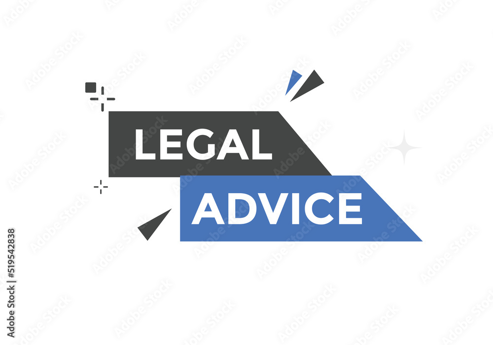 Legal advice news button. Legal advice speech bubble
