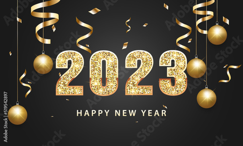 2023 Happy New Year Background Design. Greeting Card, Banner, Poster. Vector Illustration.