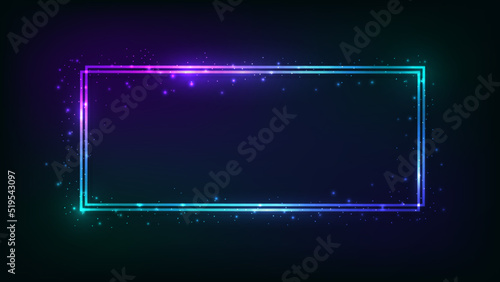 Neon double rectangular frame