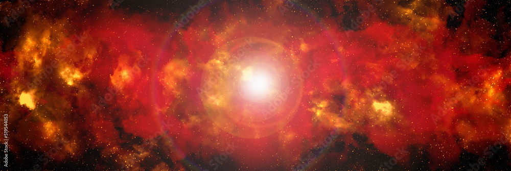 Obraz premium Space background with stardust and shining stars. Realistic cosmos and color nebula. Colorful galaxy. 3d illustration