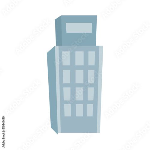 High multistory building semi flat color vector object. City architecture. Full sized item on white. Development simple cartoon style illustration for web graphic design and animation