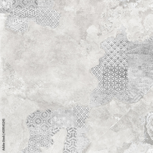 White retro pattern with cement texture, vintage background photo