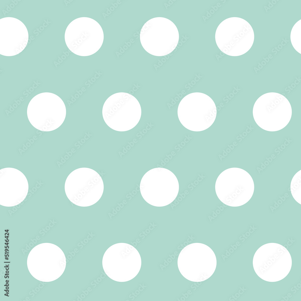 Circle seamless pattern for textile design, blue green simple geometric background