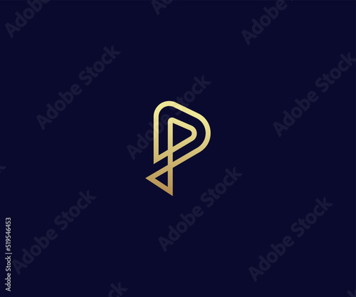 Minimalist and simple Modern P Letter icon, vector logo template, Letter p logo