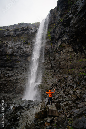 Fossá Waterfall is the tallest waterfall in the Faroe Islands. The waterfall drops in two levels and is located on Streymoy island.