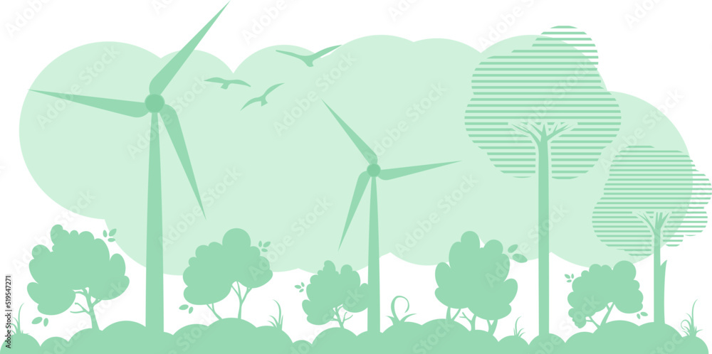 Fototapeta premium Green Background on the theme of green energy and ECO. Vector.