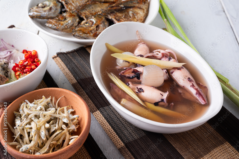Squid Ink Soup with Lemongrass Thai Food Squid Ink Soup with Lemongrass Thai Food
