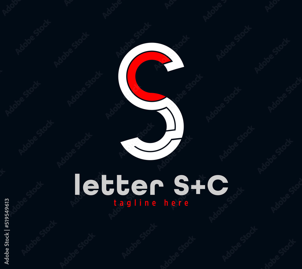 Letter S and C logo design. Unique special series. Creative minimal design template vector illustration Letter S and C logo design. Unique special series. Creative minimal design template vector illustration
