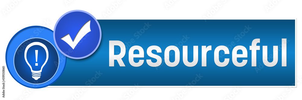 Resourceful Blue Two Circles Left Bulb Tick Horizontal Resourceful Blue Two Circles Left Bulb Tick Horizontal