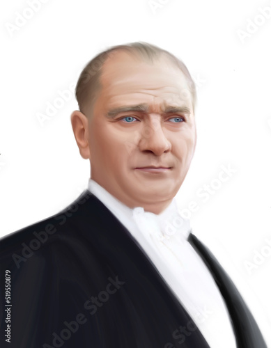 Portrait illustration of Mustafa Kemal Ataturk photo