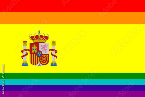 Pride flag of Spain. Vector illustration.