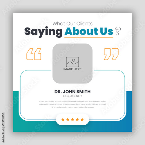 Customer feedback testimonial social media post web banner template