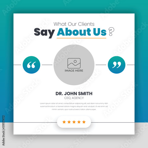 Customer feedback testimonial social media post web banner template