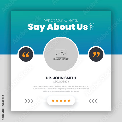Customer feedback testimonial social media post web banner template