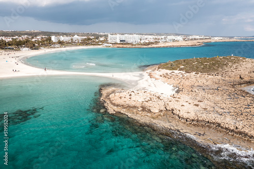 Famous Nissi beach in spring, before the start of the tourist season. Ayia Napa, Cyprus