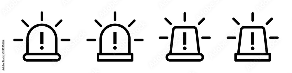 Alarm siren icon. Emergency siren icon. Siren ambulance or police icon, vector illustration Alarm siren icon. Emergency siren icon. Siren ambulance or police icon, vector illustration