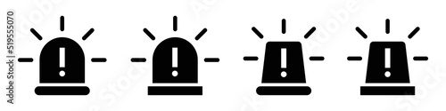 Alarm siren icon. Emergency siren icon. Siren ambulance or police icon, vector illustration