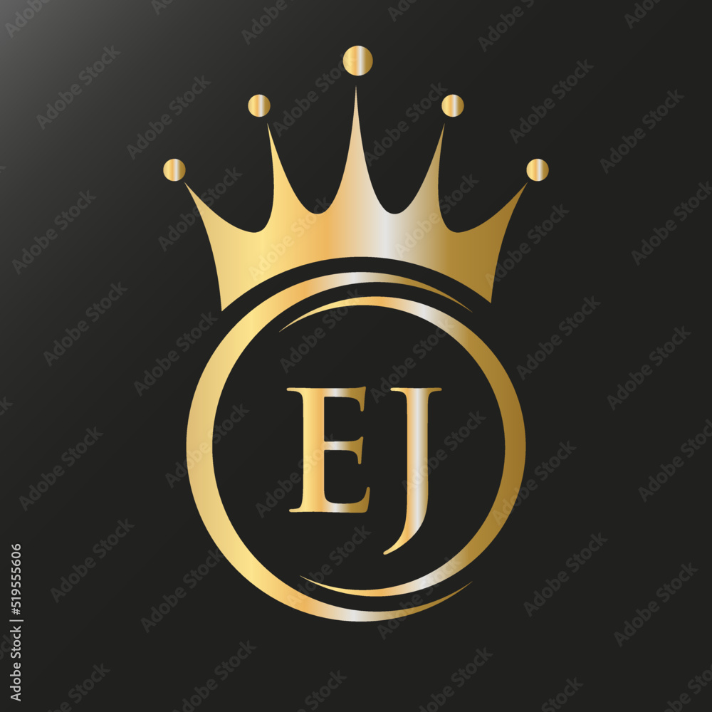 Letter EJ Crown Logo. Royal Crown Logo for Spa, Yoga, Beauty, Fashion, Star, Elegant, Luxury Sign Letter EJ Crown Logo. Royal Crown Logo for Spa, Yoga, Beauty, Fashion, Star, Elegant, Luxury Sign