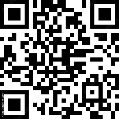 Sample vector QR code for smartphone scanning isolated on white background.