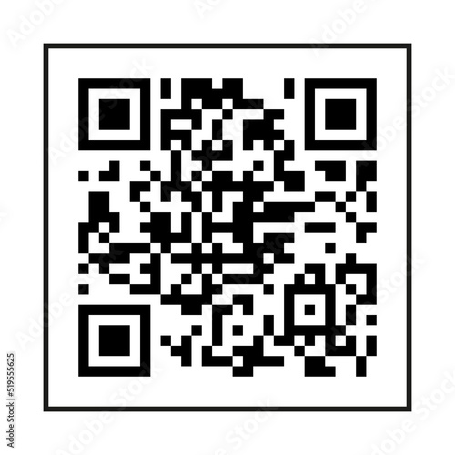 Sample vector QR code for smartphone scanning isolated on white background.