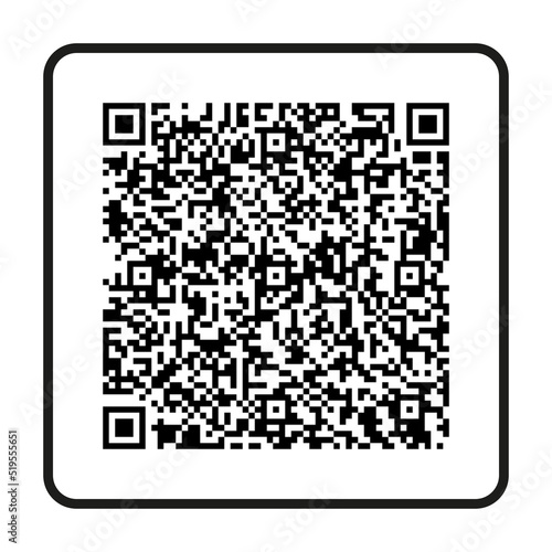 Sample vector QR code for smartphone scanning isolated on white background.