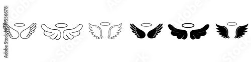 Angel Wings icon vector set. paradise illustration sign collection. nimbus symbol or logo.