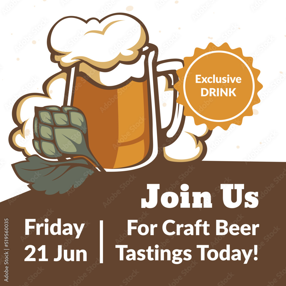 Craft beer tasting today, exclusive drink banner