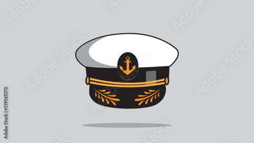 Captain or sailor hat vector illustration